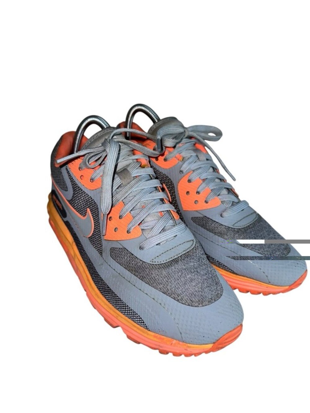 Nike Womens Air Max Lunar90 C3.0 Sneakers Sz 9 Moon Landing Gray Orange